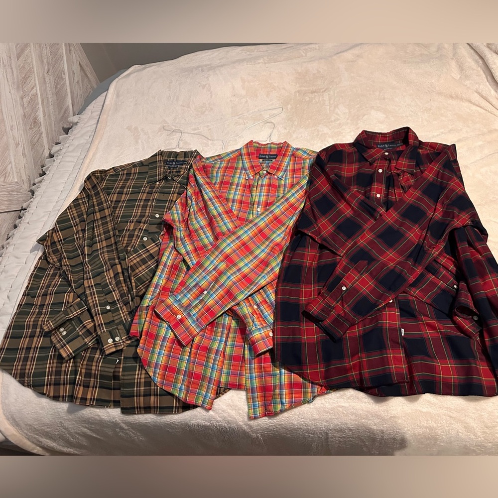 Ralph Lauren long-sleeve Button Down Shirt Bundle of 3 - size XXL